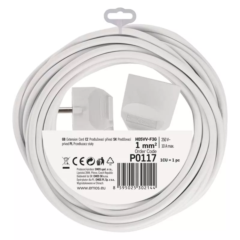 Prodlužovací kabel 7m, 1 zásuvka EMOS P0117