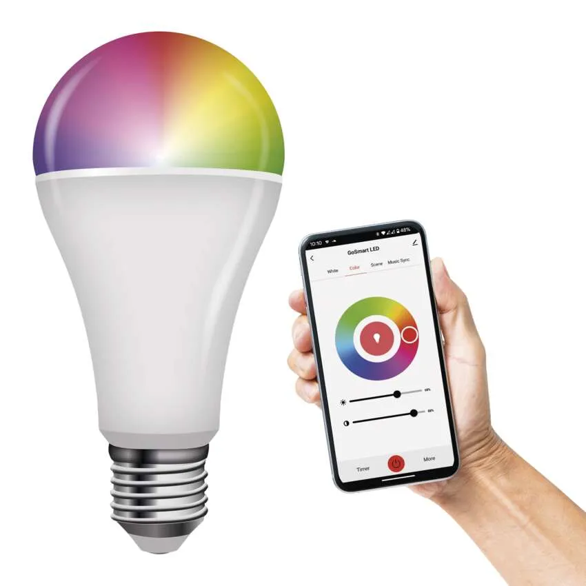 EMOS Chytrá LED žárovka GoSmart A65 E27 / 14 W (94 W) 1 400 lm RGB stmívatelná Wi-Fi