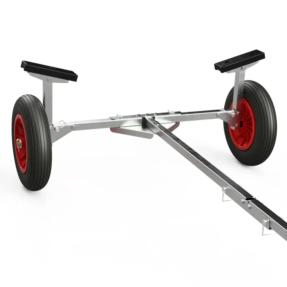 Skládací lodní vozík s předním kolem SUPROD TR350-L-LU, vzduch, O 350 mm, černo/červená