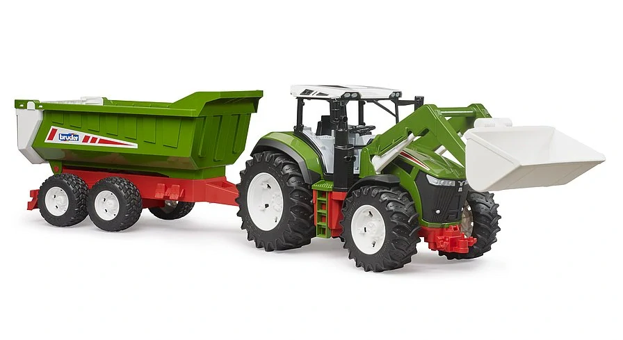 BRUDER 3452 ROADMAX Traktor s čelním nakladačem a vozem