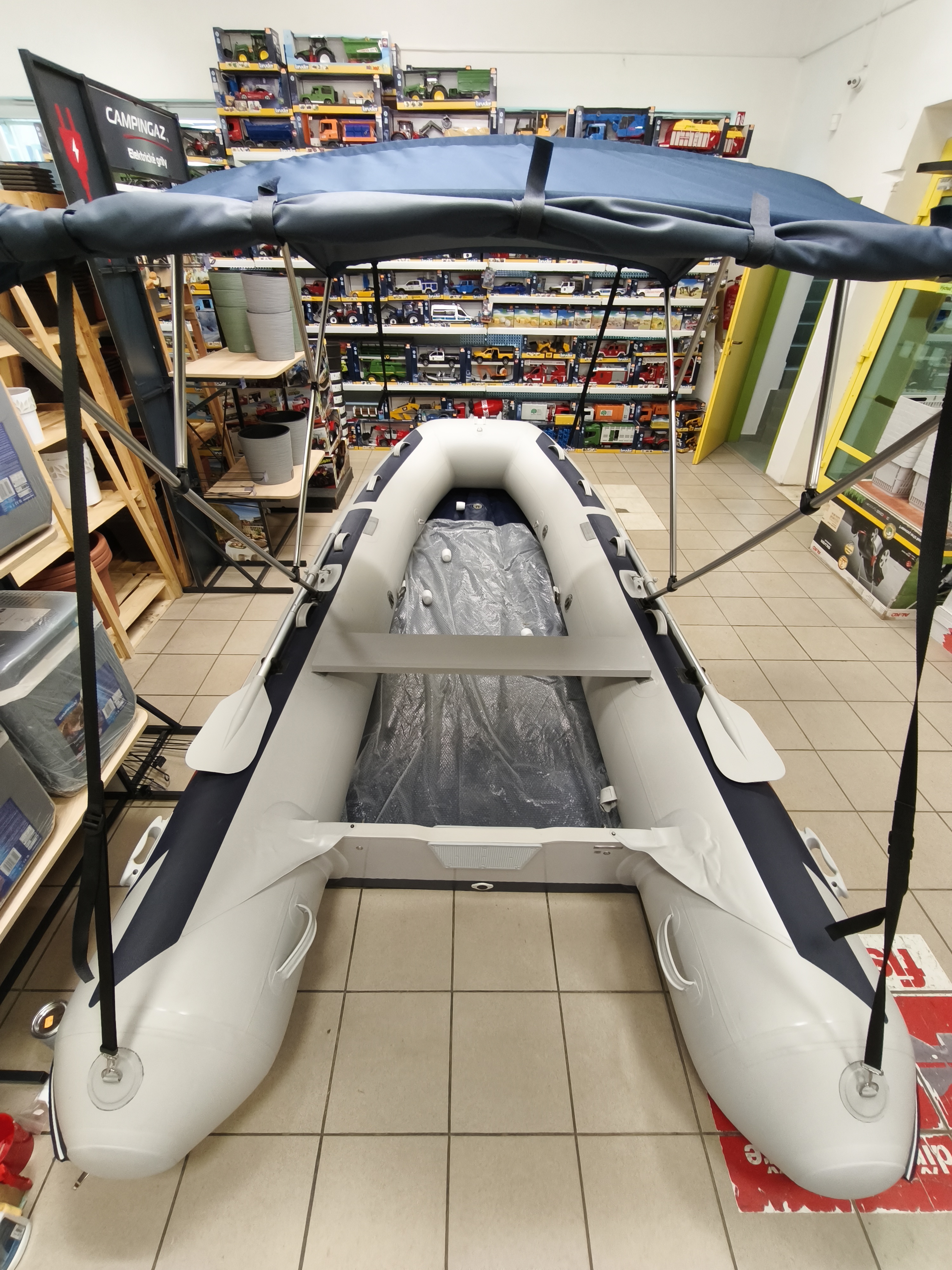 Bimini Skládací hliníkové čtyřramenné L225 x W150-170 x H129 modré EVAL 00728-16BL