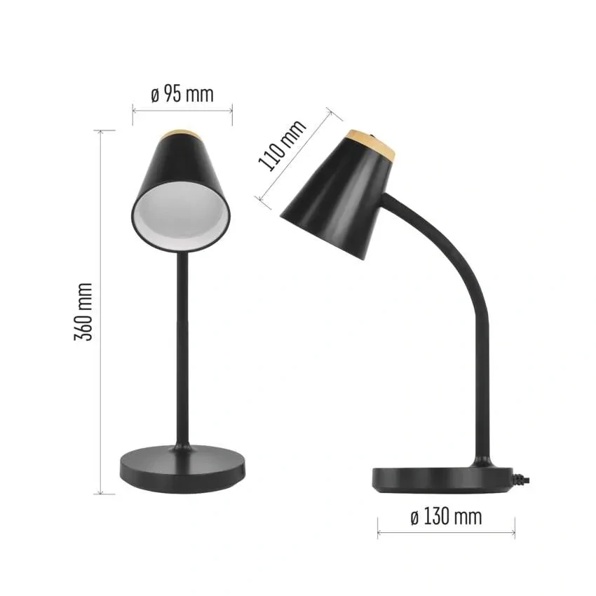 LED stolní lampa EMOS TARA černá 4,5W – neutrální bílá (Z7641B)