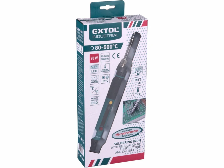 Páječka hrotová s digitální regulací a kalibrací, 70W EXTOL 8794510