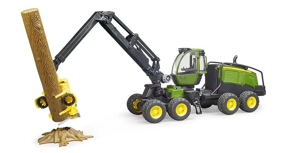 BRUDER 2135 John Deere Harvester 1270G s kládou