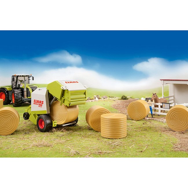 BRUDER 2121 Zeleno bílý BALÍKOVAČ slámy CLAAS Rollant 250 BR 2121
