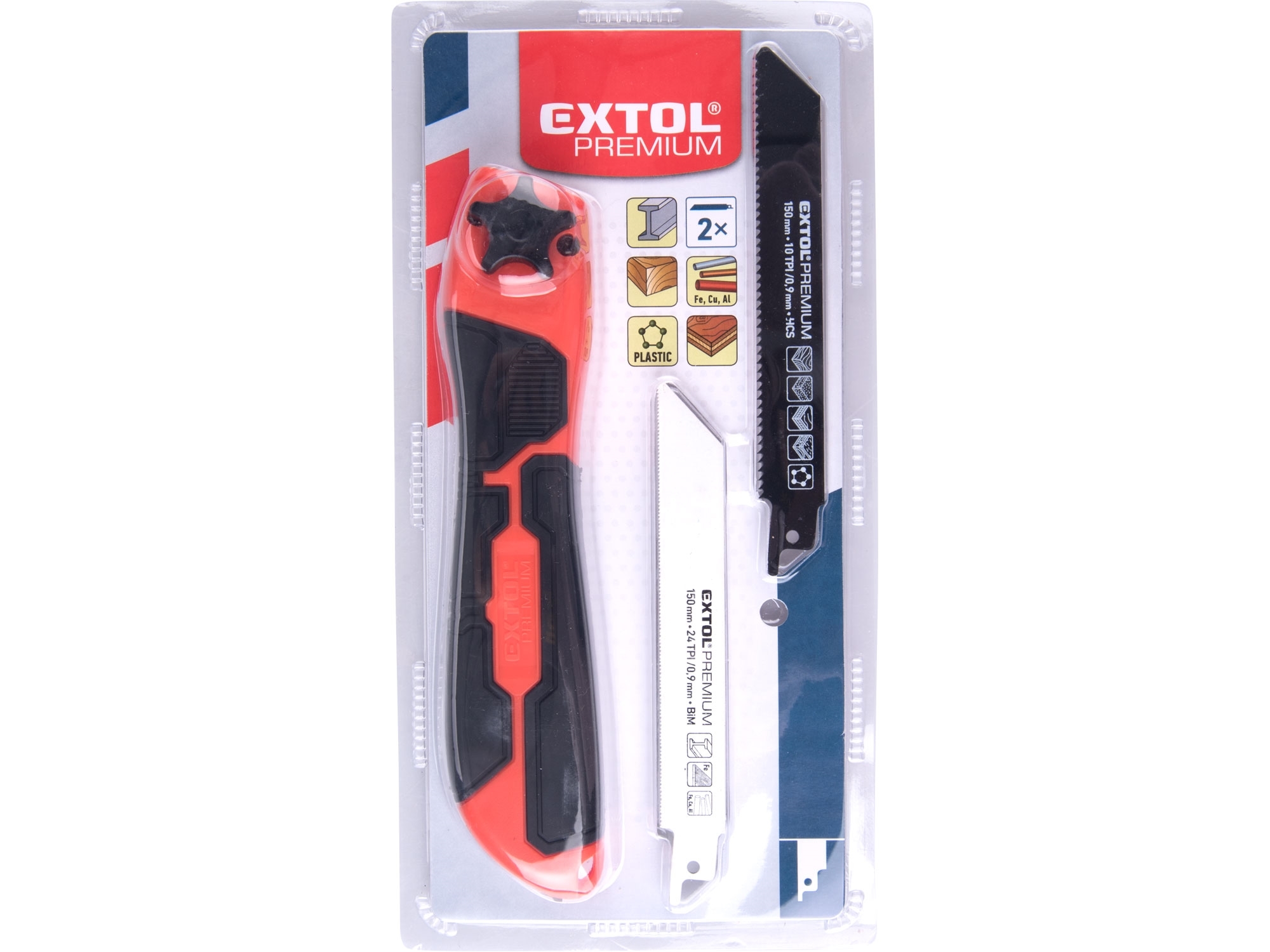 Pila na dřevo a kov víceúčelová, se 2ks plátků 150mm EXTOL PREMIUM 8806990
