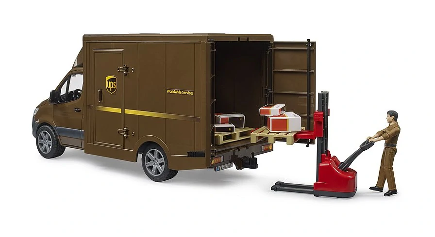 BRUDER 2678 Mercedes-Benz Sprinter UPS s řidičem a příslušenstvím