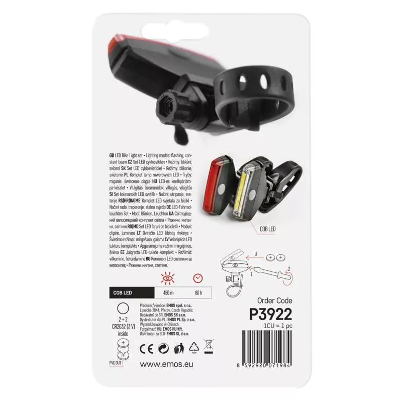 Cyklosvítilna LED P3922 přední a zadní EMOS 1446002200