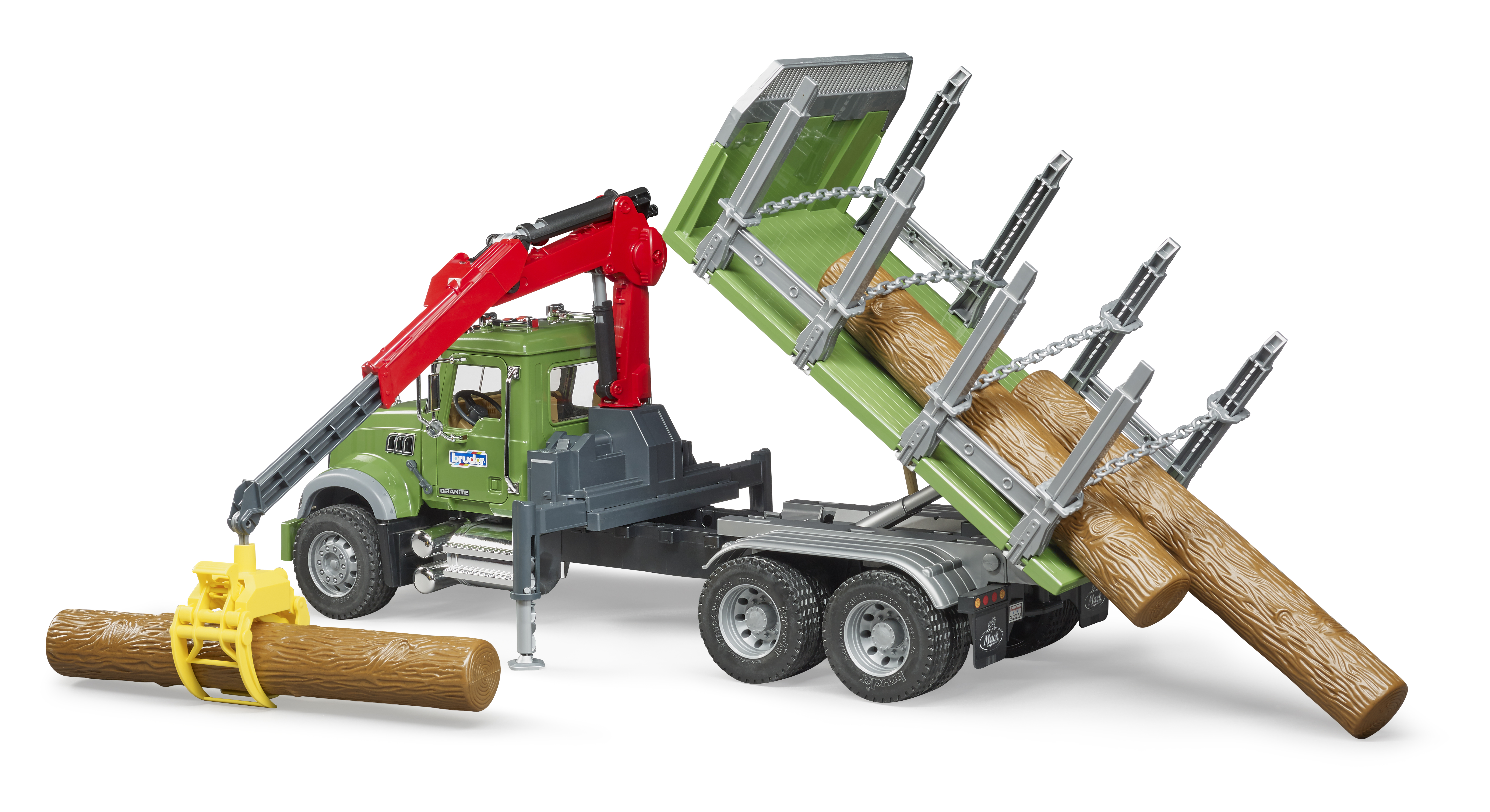 BRUDER 2824 Nákladní auto MACK granit přepravník dřeva BR 2824