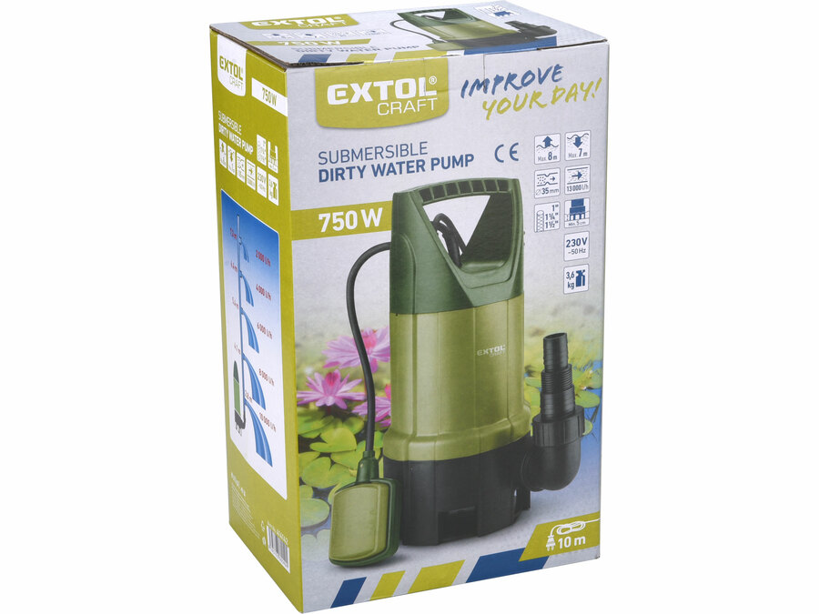 Čerpadlo ponorné na znečištěnou vodu 750W EXTOL PREMIUM 414142