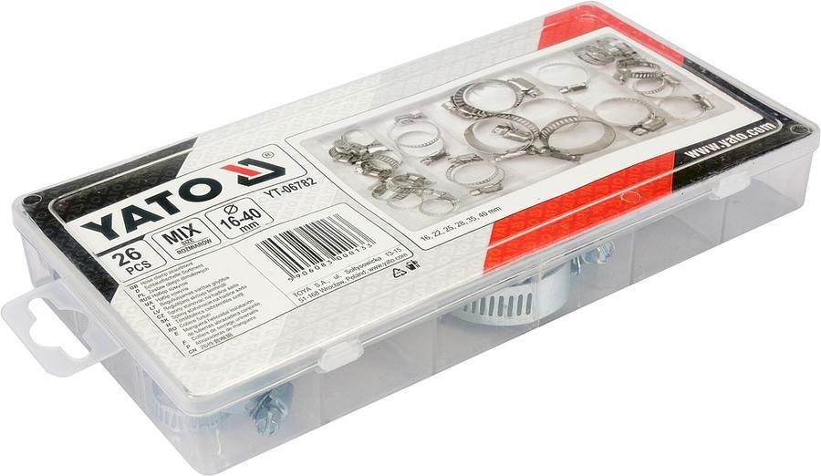 Hadicové spony sada 26ks YATO YT-06782