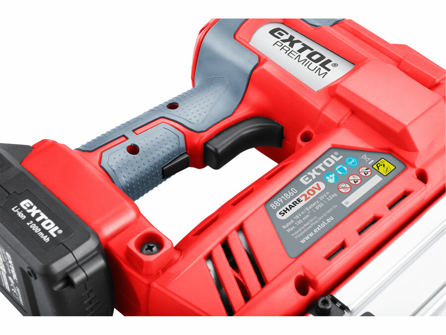 Hřebíkovačka/sponkovačka aku SHARE20V 20V Li-ion 2000mAh EXTOL PREMIUM