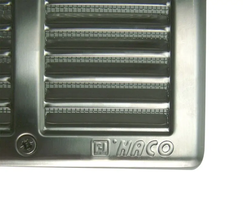 HACO Mřížka 150x150mm větrací s rámečkem a síťovinou nerez 0701