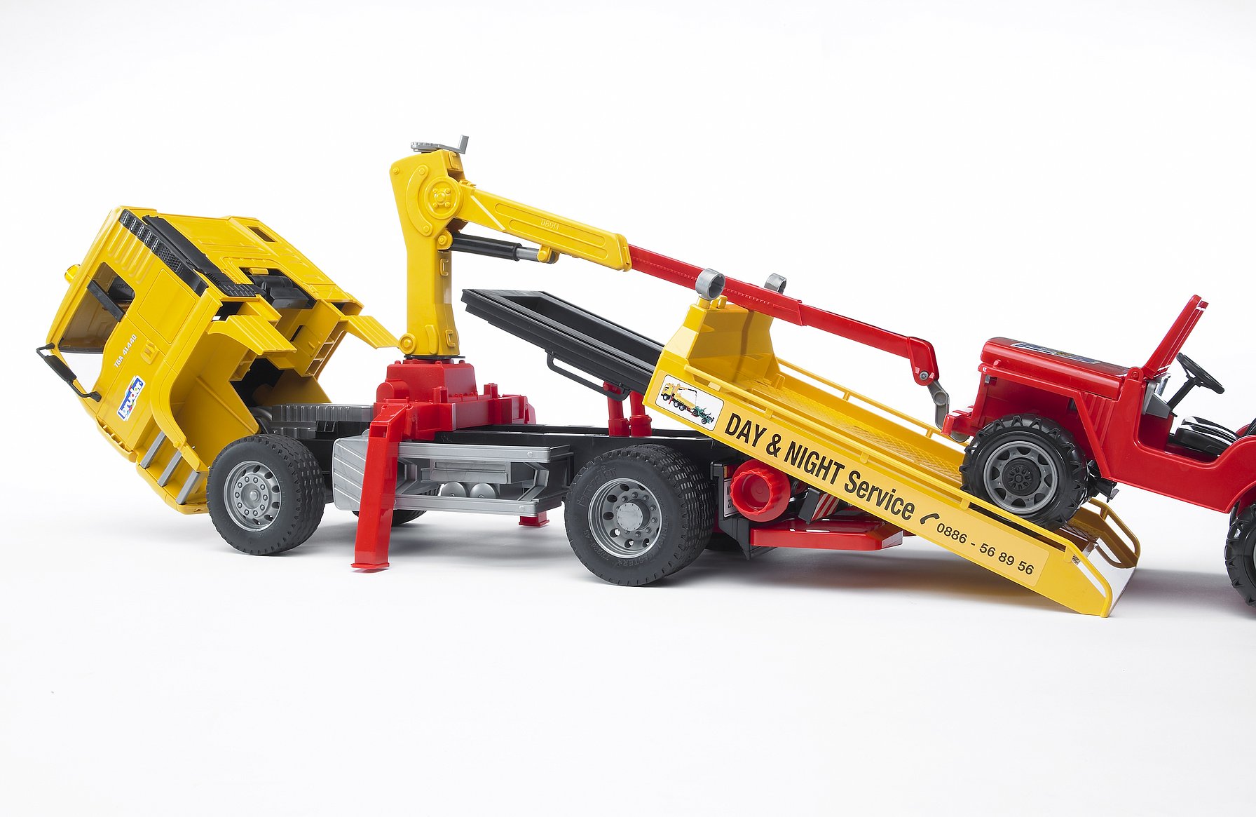 BRUDER 2750 Žluté AUTO MAN TGA odtahovka