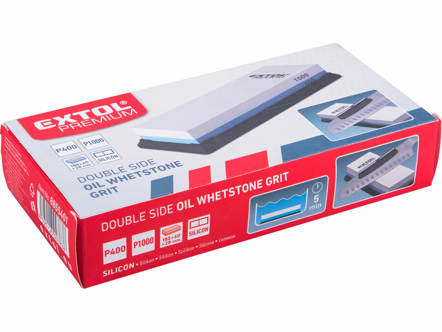 Kámen brusný na nože oboustranný 180x60x28mm EXTOL PREMIUM 8855401