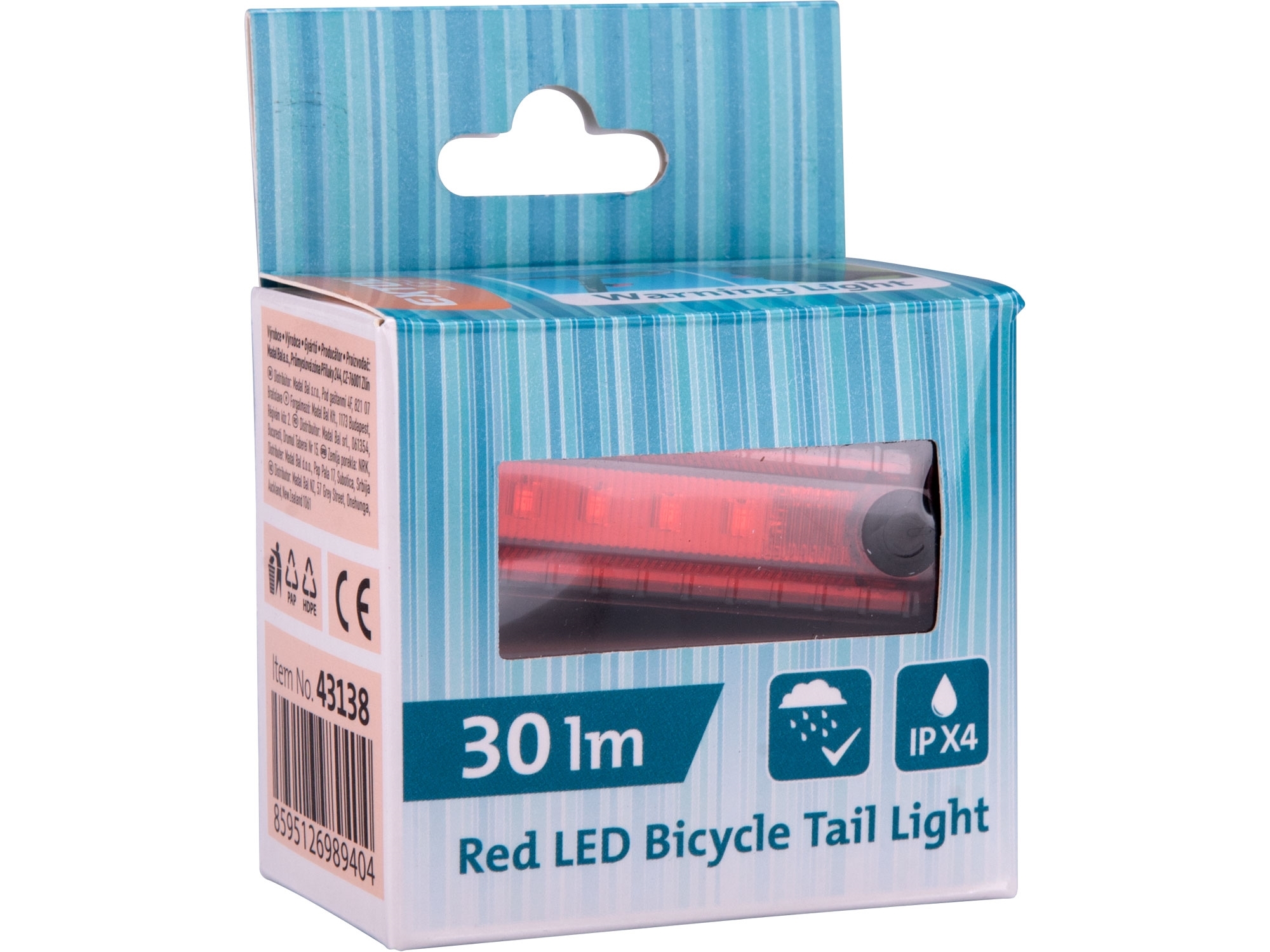 Světlo červené cyklo 30lm,USB nabíjení EXTOL LIGHT 43138