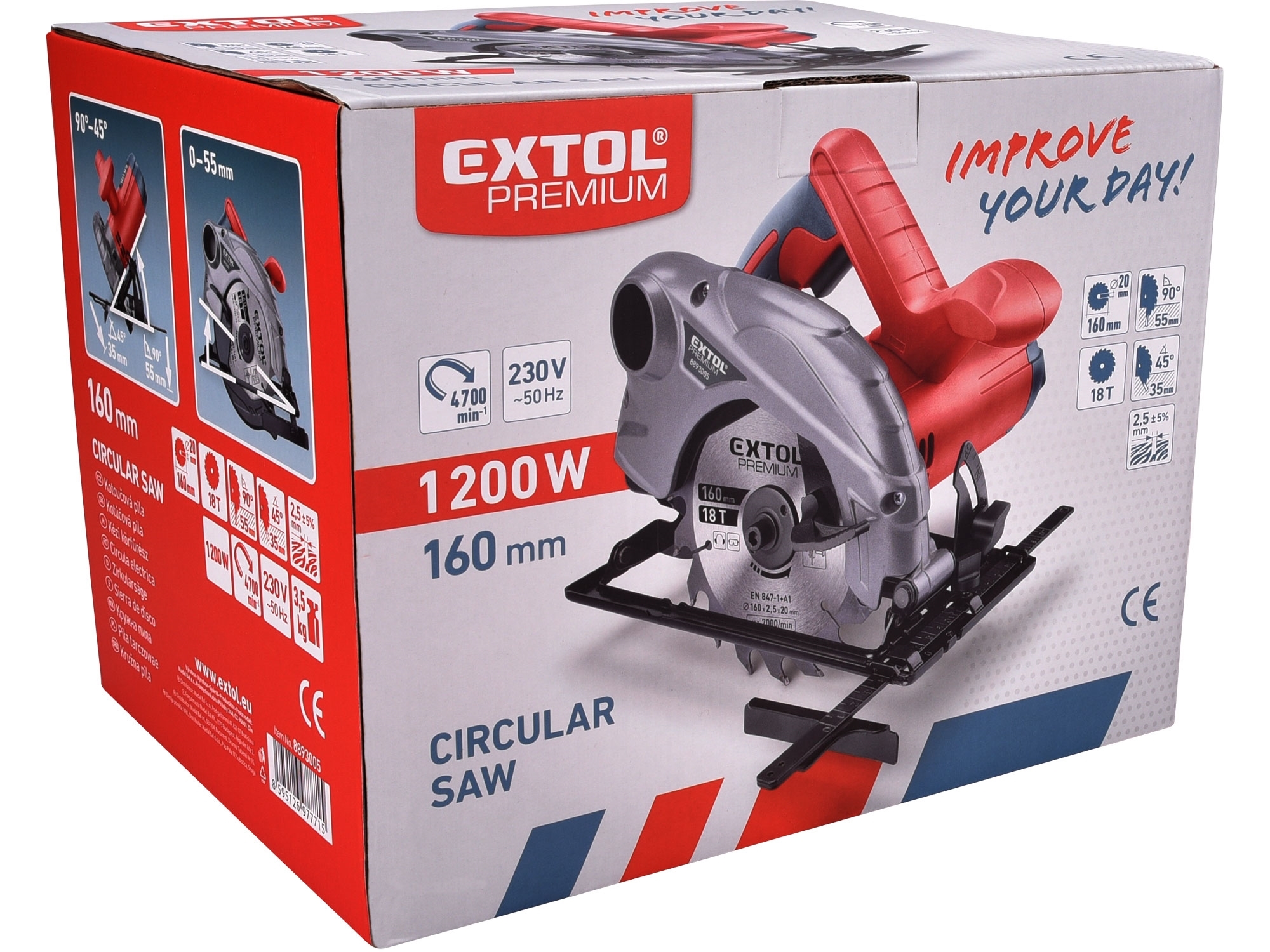Pila kotoučová, 160mm, 1200W EXTOL PREMIUM 8893005