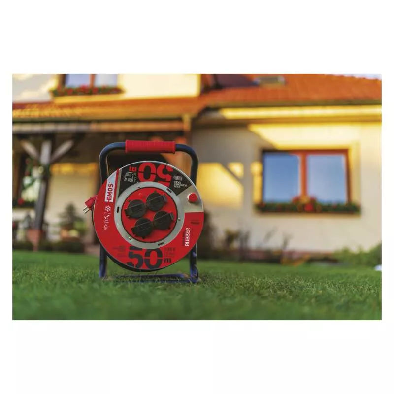 Prodlužovací buben 50m, 4 zásuvky, 1,5mm Guma P084505