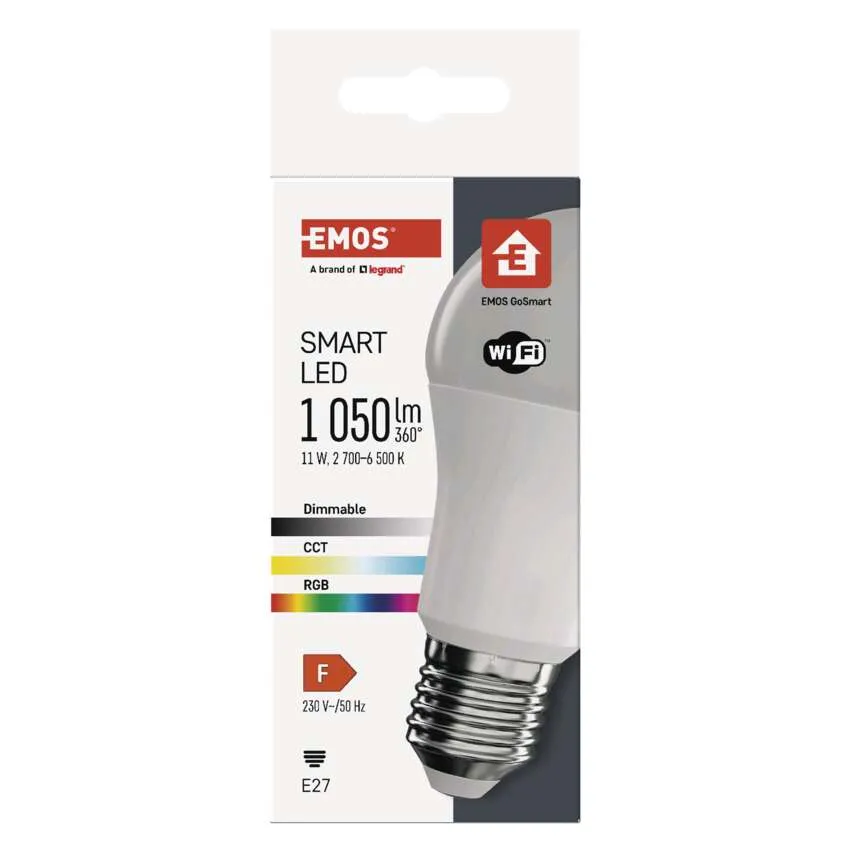 EMOS Chytrá LED žárovka GoSmart A65 E27 / 11 W (75 W) 1 050 lm RGB stmívatelná Wi-Fi
