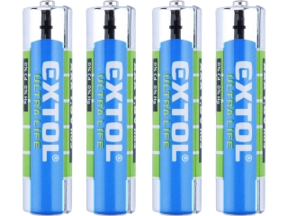 Baterie zink-chloridové, 4ks, 1,5V AAA (R03) EXTOL ENERGY 42000