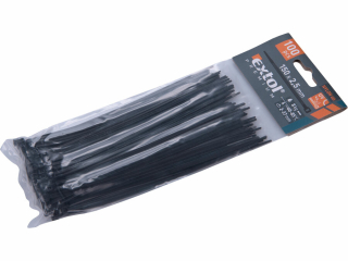 Pásek stahovací na kabely černé, 150x2,5mm, 100ks, nylon PA66 EXTOL PREMIUM 8856154