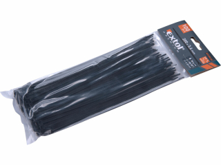 Pásek stahovací na kabely černé, 200x3,6mm, 100ks, nylon PA66 EXTOL PREMIUM 8856156