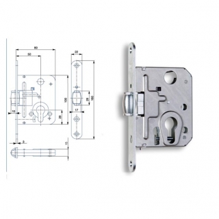 Zámek s válečkovou závorou VL 80 mm Hobes 2784 2/2 001063