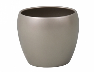 Obal na květník LUNA ISLAND METALIKA keramický zlatostříbrný d13x11cm