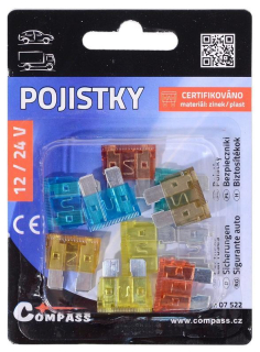 Pojistky nožové 10ks Compass 07522