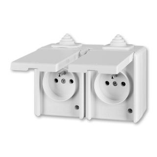 Dvojzásuvka PRAKTIK 5518-2069 B IP44 ABB 5518-2069 B