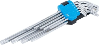 Zástrčné klíče TORX (T-profil) T10 ÷ T50 BGS100793 extra dlouhé. Sada 9 ks BGS100793