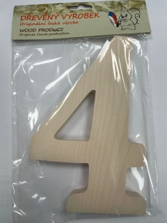 Číslo 4 velké přírodní – výška 180 mm