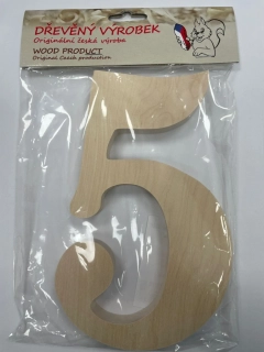 Číslo 5 velké přírodní – výška 180 mm