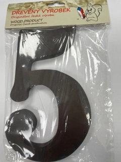 Číslo 5 velké hnědé – výška 180 mm