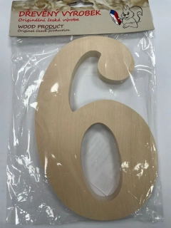 Číslo 6 velké přírodní – výška 180 mm