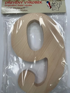 Číslo 9 velké přírodní – výška 180 mm