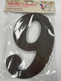 Číslo 9 velké hnědé – výška 180 mm