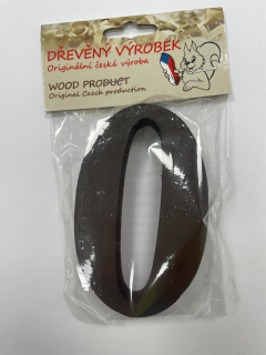 Číslo 0 střední hnědé – výška 100 mm