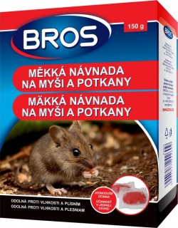 Rodenticid BROS měkká návnada na myši a potkany 150g