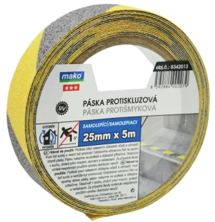 Mako Páska 25mm/5m černožlutý protiskluzová 8342013