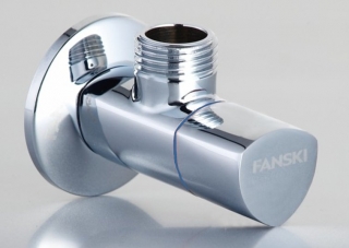 Rohový ventil s keramickou kartuší 1/2"x3/8" + sítko, chrom/modrý značkovač FANSKI AP008-S