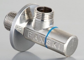 Rohový ventil 1/2"x3/8" s keramickou kartuší,sítko - chrom/modrý označovač FANSKI AP011-S