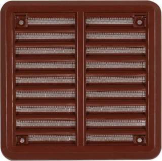 HACO Mřížka 100x100mm větrací se síťovinou krytka plastová hnědá 0308