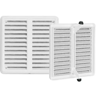 HACO Mřížka 175x175mm větrací se síťovinovou krytkou plastová bílá 0309
