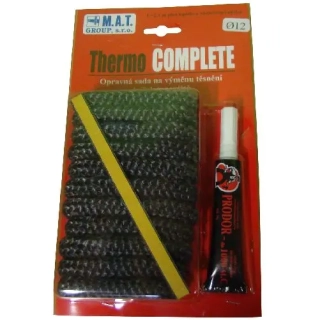 Šňůra izolačn 12mm 500°C THERMOKOMPLET 2.5m + lepidlo sada 3 díly