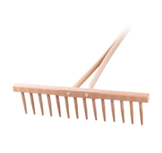Hrábě dřevěné 48 cm, 14 kolíků, bez násady – na seno a trávu