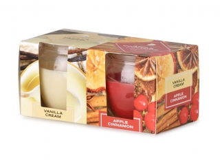 Svíčka Emocio 65x63mm Vanilla/Apple 2ks