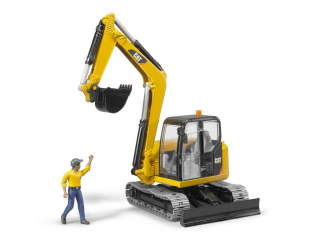 BRUDER 2466 ŽLUTÝ MINI BAGR CAT s figurkou