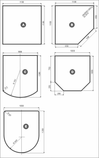 Romotop Plech pod kamna PL005-E černý 1000 x 1200 mm půlkruh