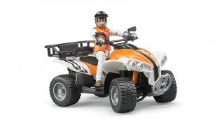 BRUDER 63000 Oranžová čtyřkolka s řidičem BR 63000